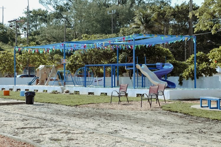 A former factory has been transformed into a public park and sports facility in Mexico