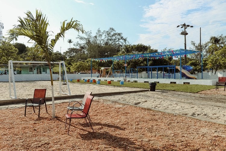 A former factory has been transformed into a public park and sports facility in Mexico