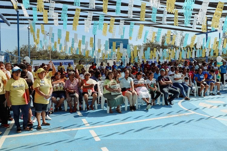 A former factory has been transformed into a public park and sports facility in Mexico