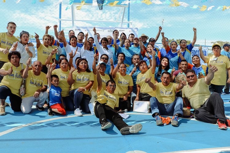 A former factory has been transformed into a public park and sports facility in Mexico