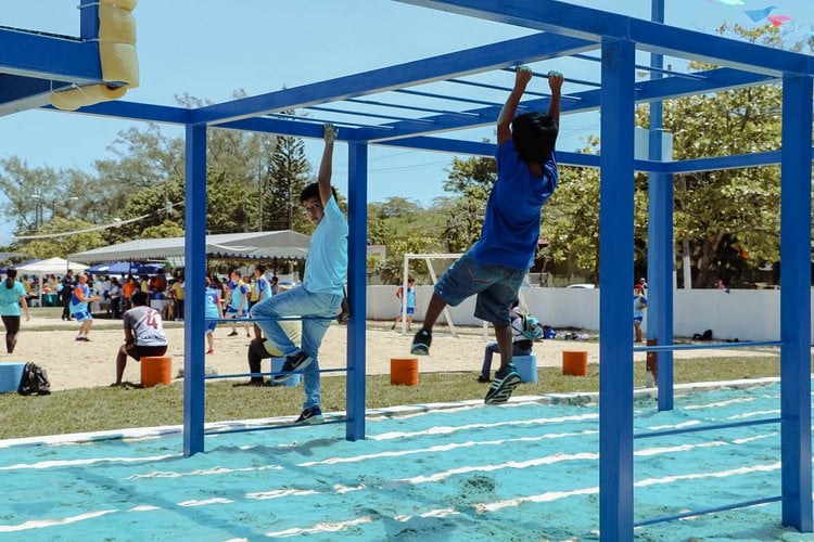 A former factory has been transformed into a public park and sports facility in Mexico