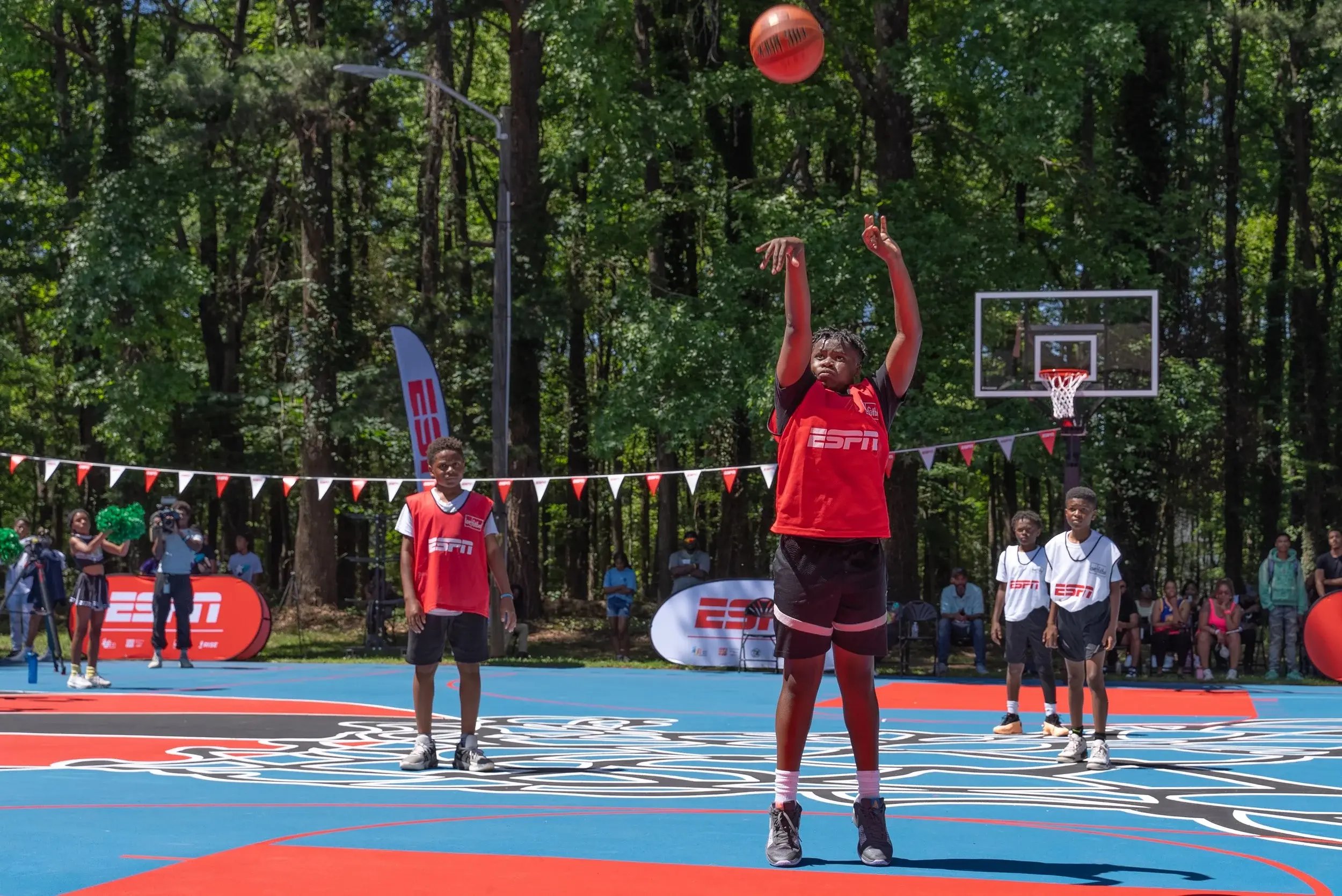 ESPN unveils refurbished basketball court in Charlotte