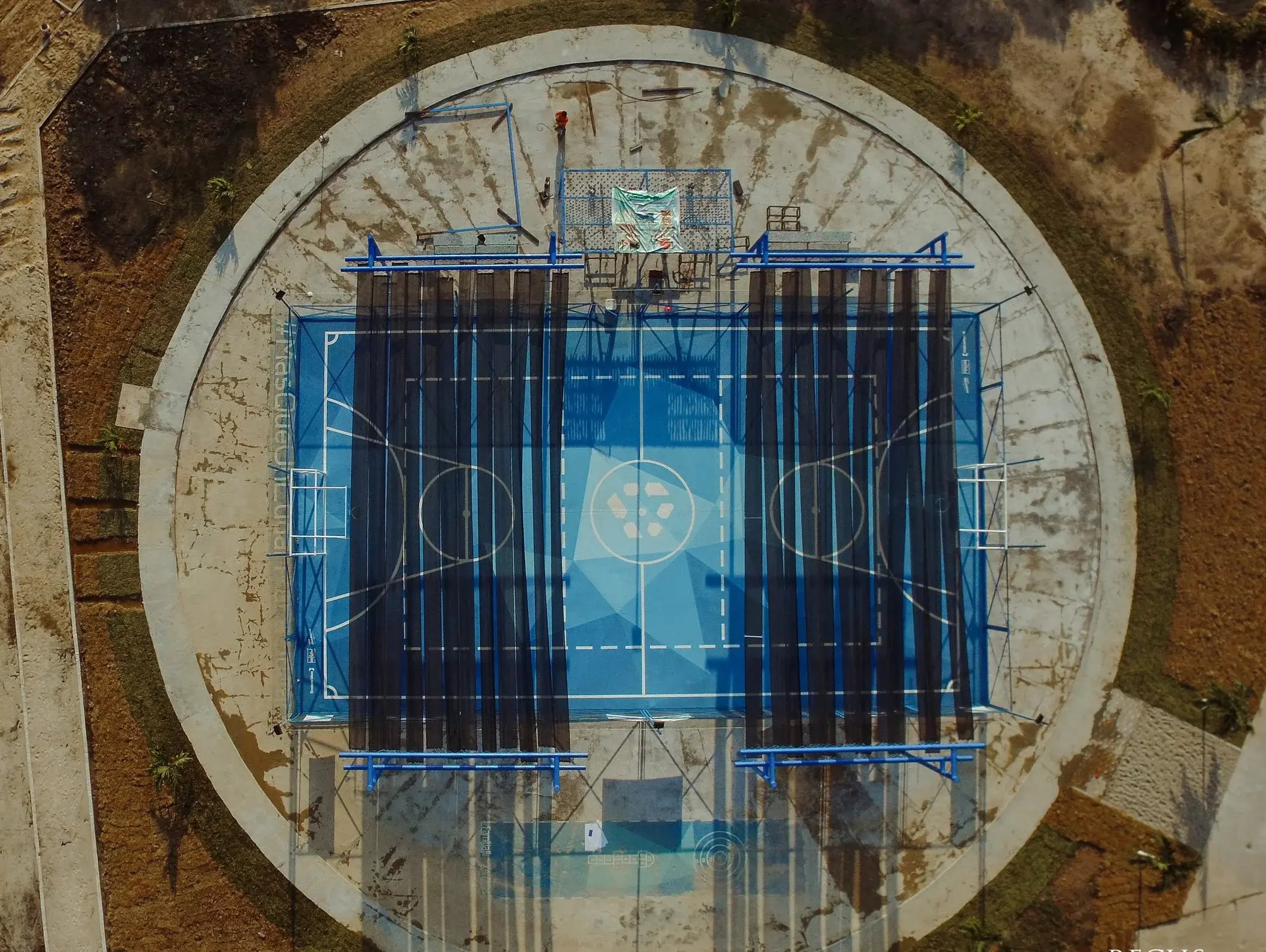 A former factory has been transformed into a public park and sports facility in Mexico