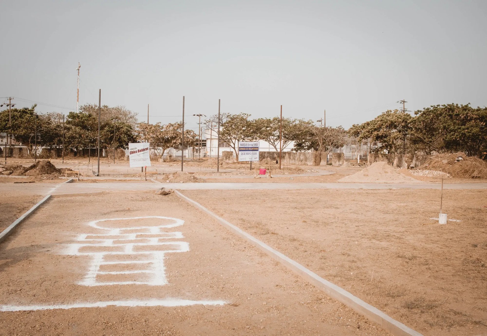 A former factory has been transformed into a public park and sports facility in Mexico