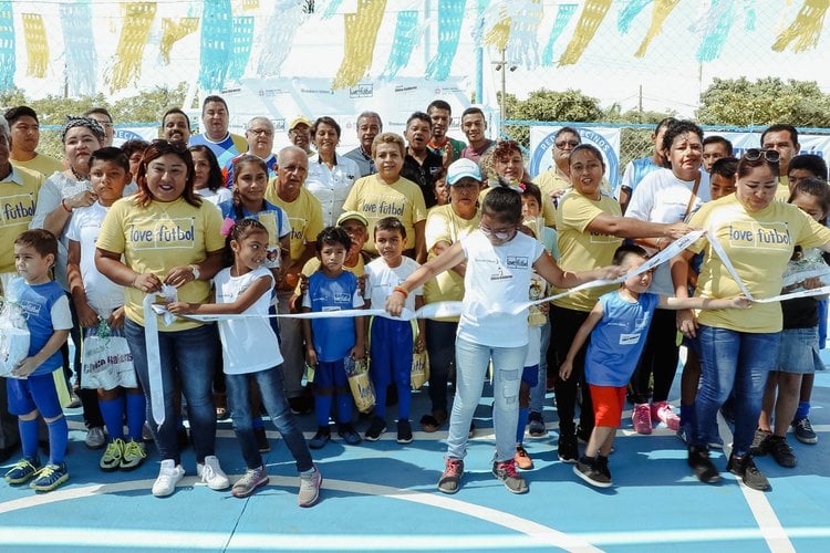 A former factory has been transformed into a public park and sports facility in Mexico