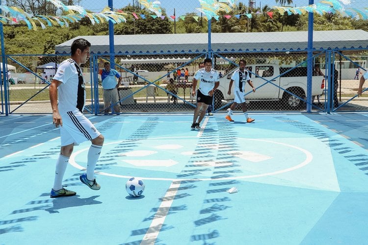 A former factory has been transformed into a public park and sports facility in Mexico